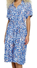 Women's Boho Dress Button-Up Belted Animal Print